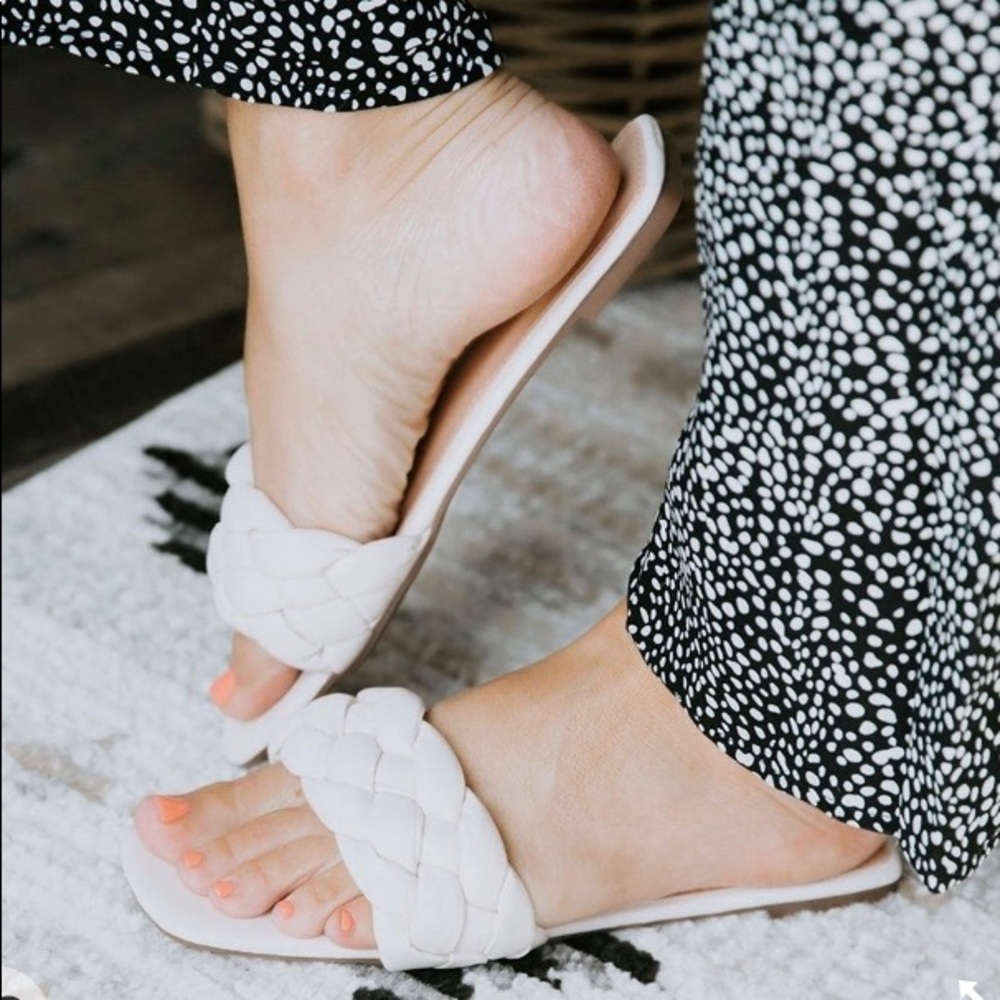 Faux Leather Braided Sandal